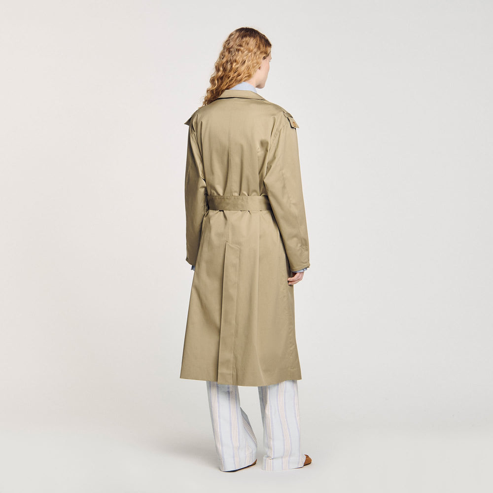 Sandro / Belted trench coat Olive Green