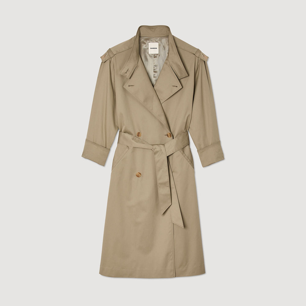 Sandro / Belted trench coat Olive Green