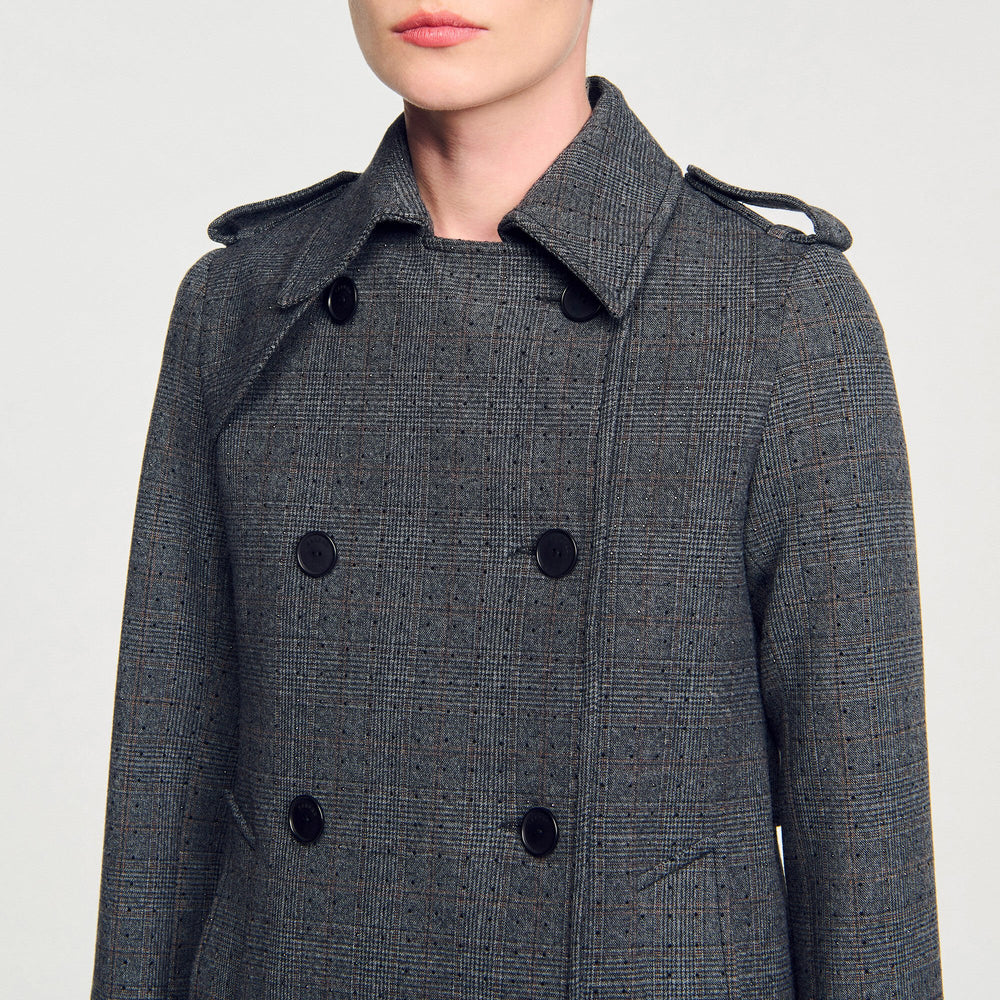 Sandro / Rhinestone trench coat Grey / Brown