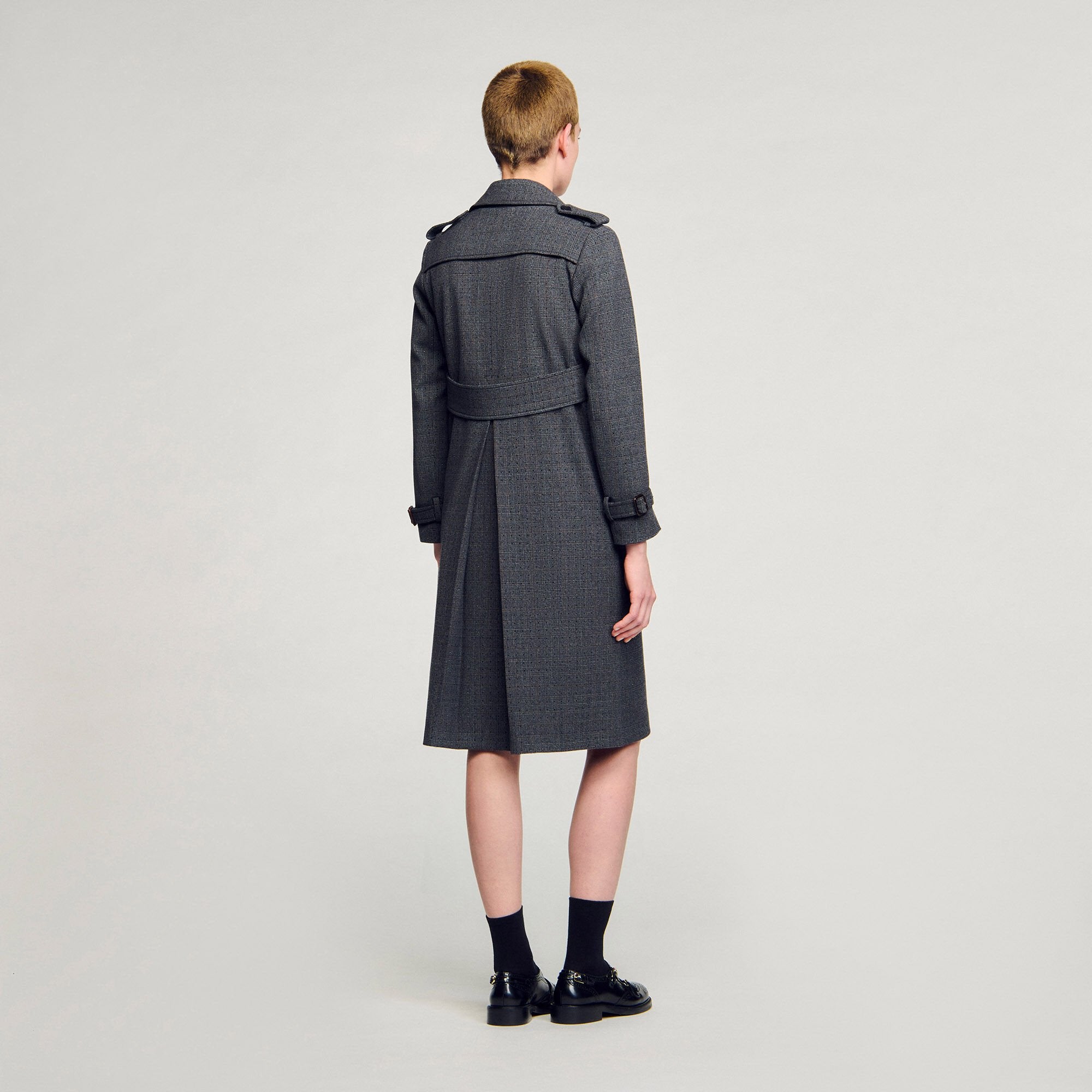 Sandro / Rhinestone trench coat Grey / Brown