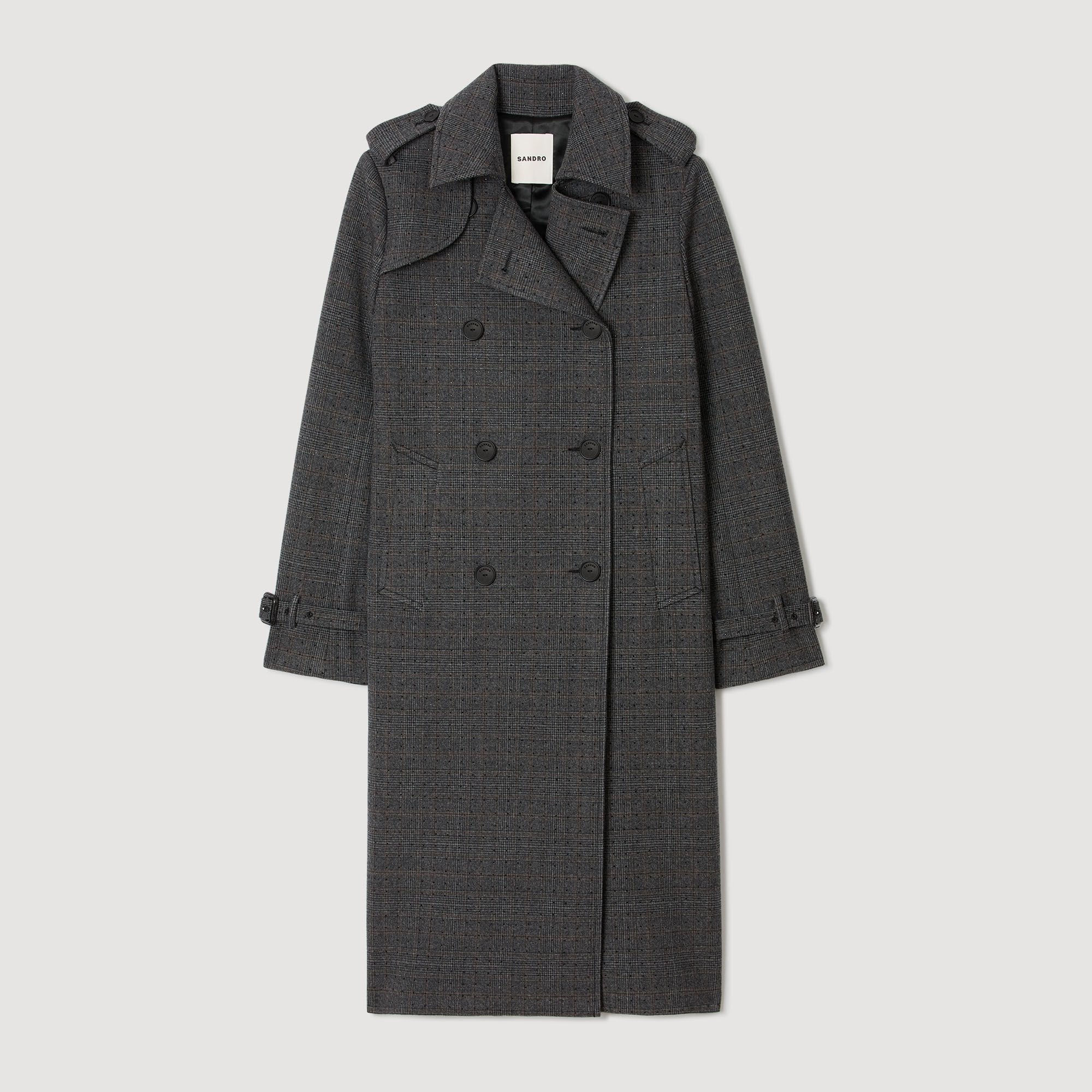 Sandro / Rhinestone trench coat Grey / Brown