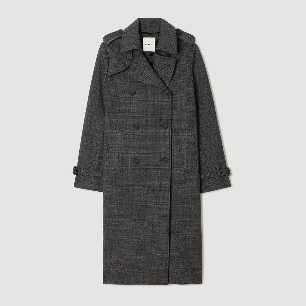 Sandro / Rhinestone trench coat Grey / Brown