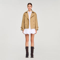 Sandro / Short oversized trench coat Beige