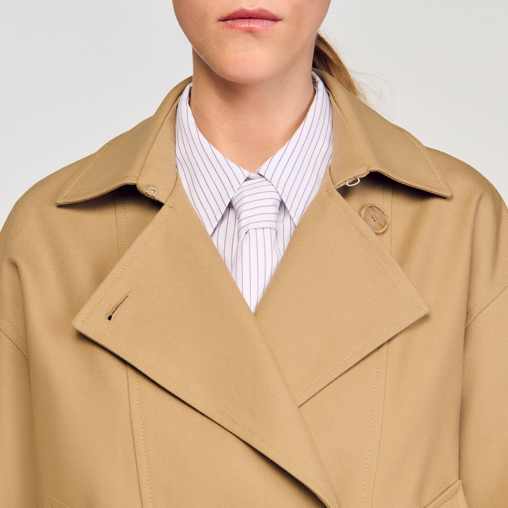 Sandro / Short oversized trench coat Beige