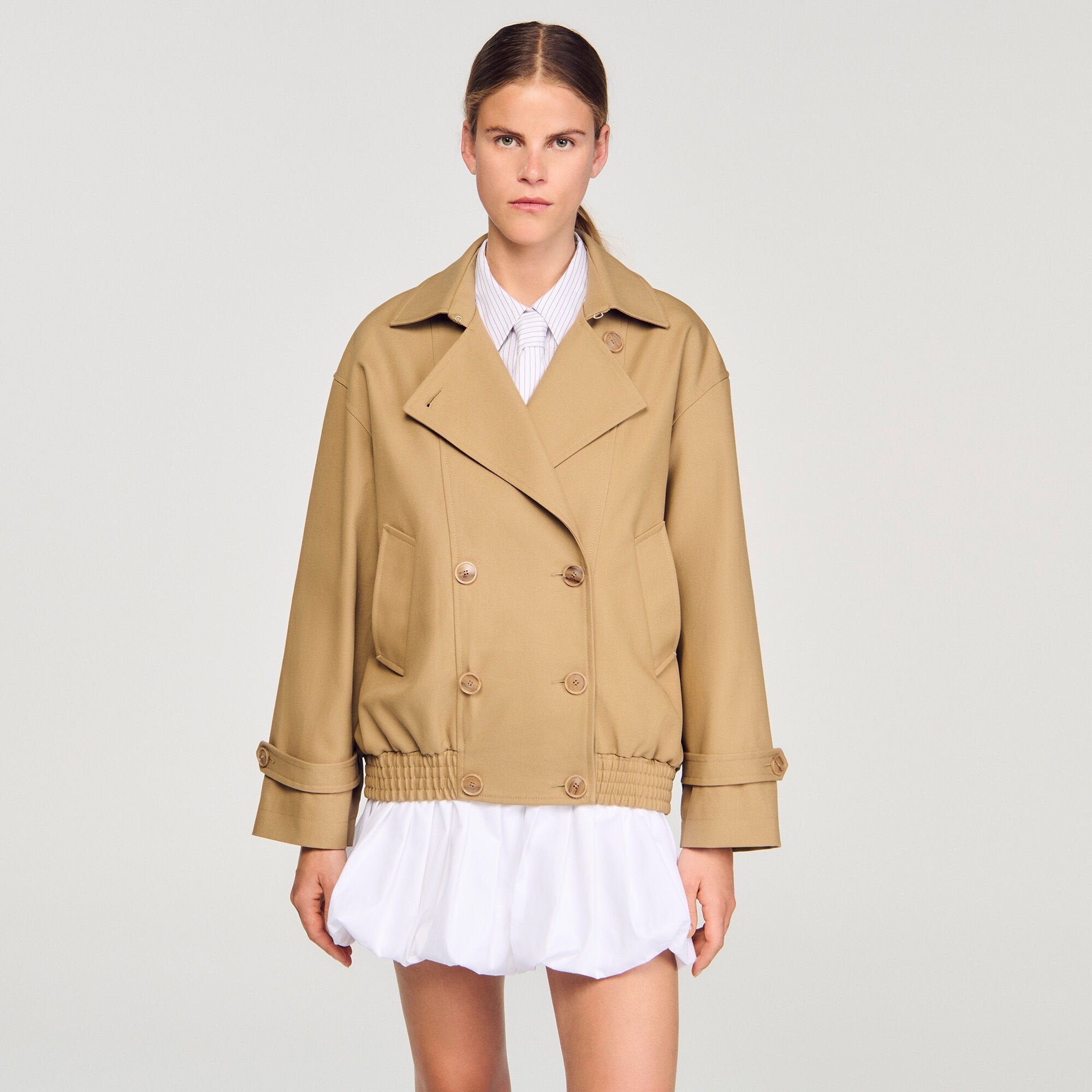 Sandro / Short oversized trench coat Beige