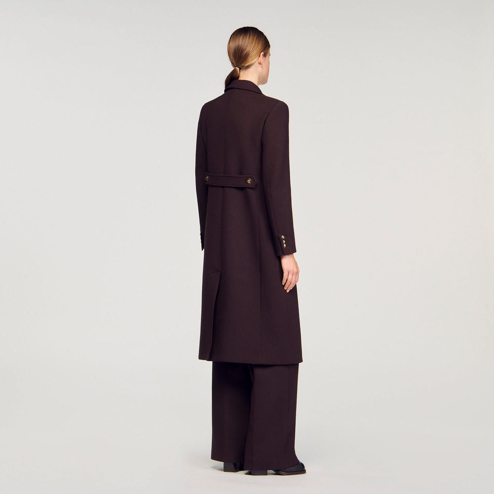 Sandro / Long double-breasted coat Brown