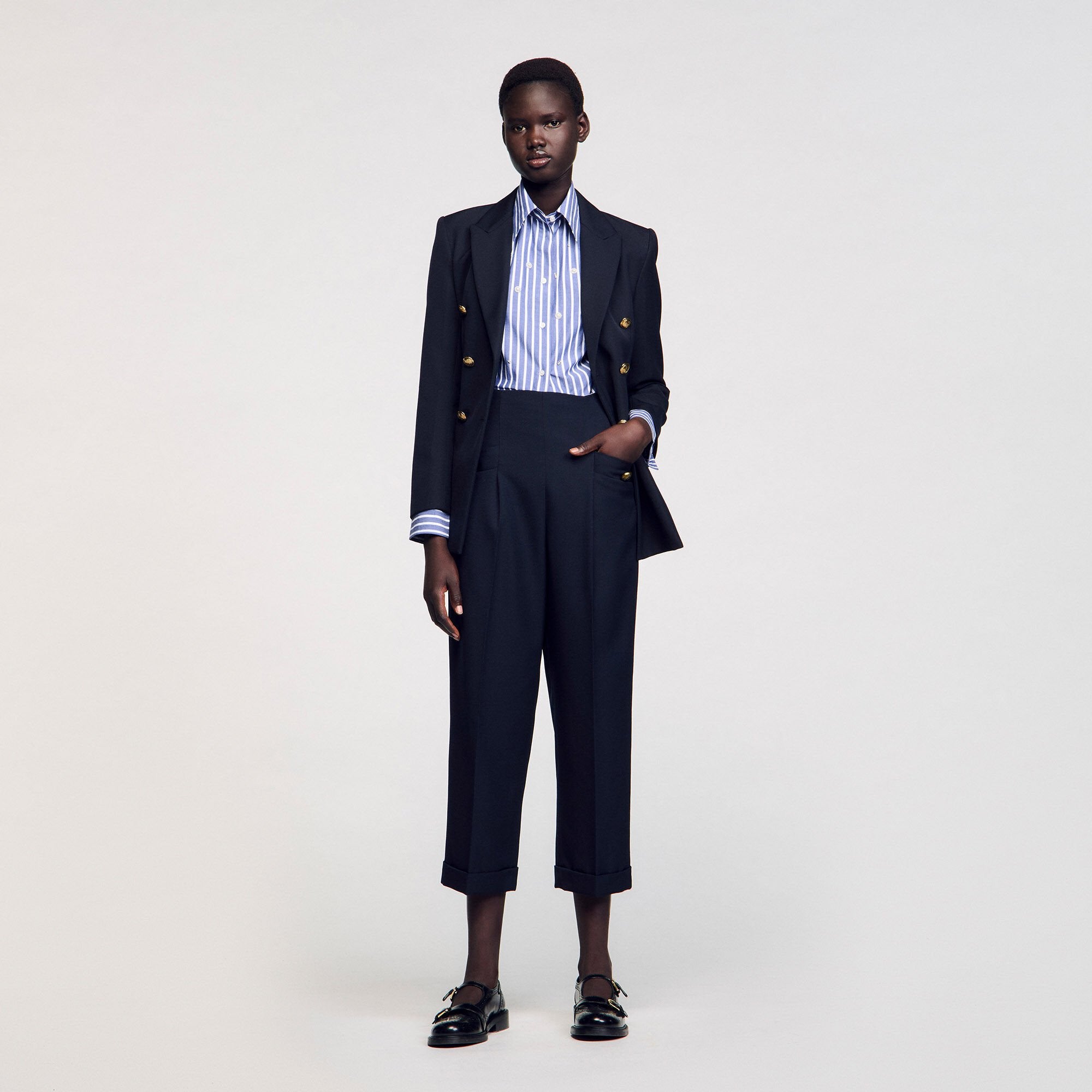 Sandro / Wide legs trousers Navy Blue