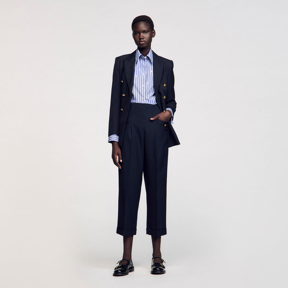 Sandro / Wide legs trousers Navy Blue