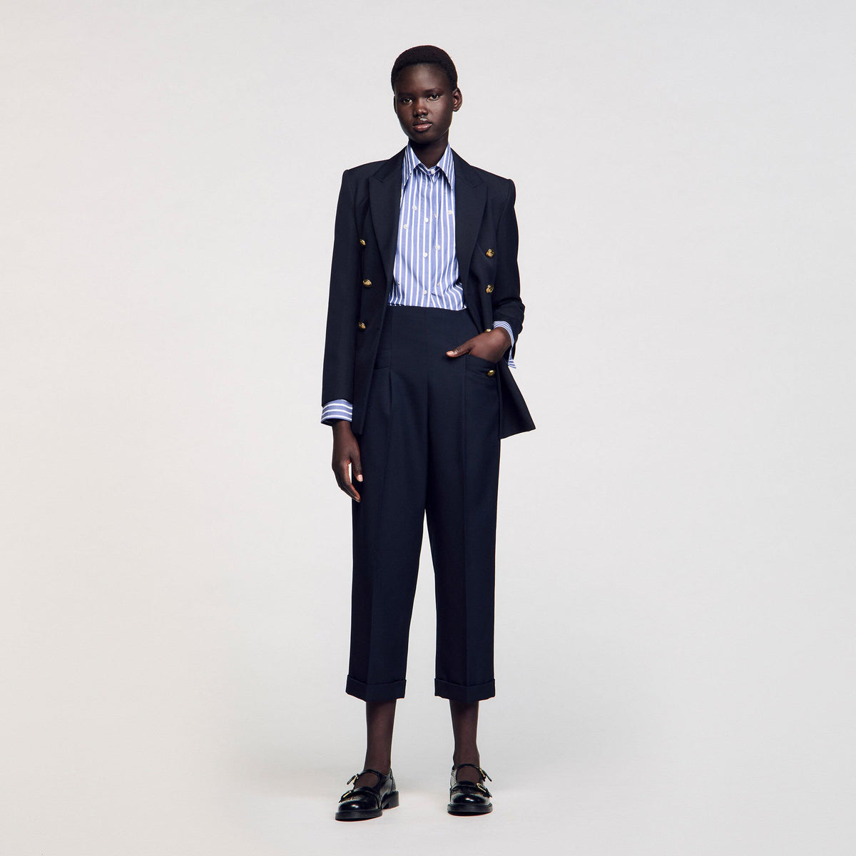 Sandro / Wide legs trousers Navy Blue