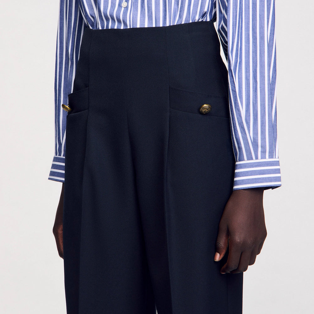 Sandro / Wide legs trousers Navy Blue