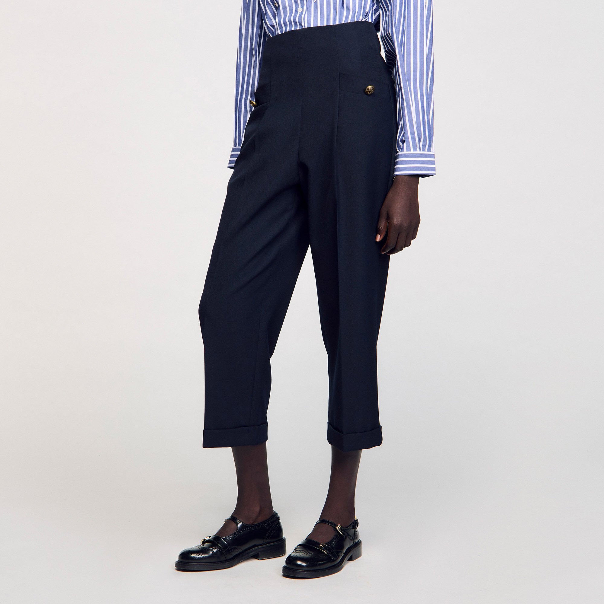 Sandro / Wide legs trousers Navy Blue