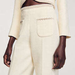 Sandro / Tweed trousers Ecru
