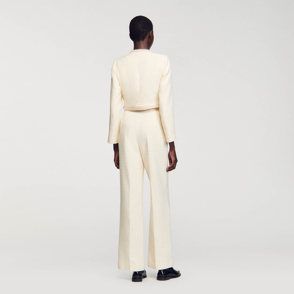 Sandro / Tweed trousers Ecru