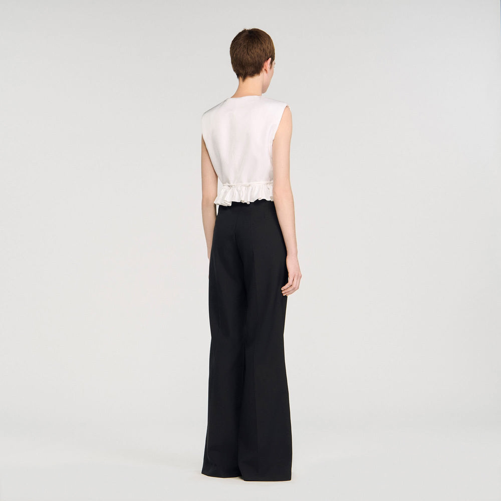 Sandro / Satin stripe suit trousers Black