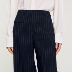Sandro / Chalk-striped trousers Black