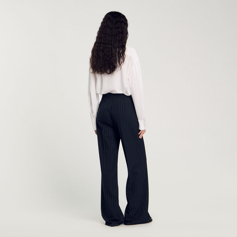 Sandro / Chalk-striped trousers Black