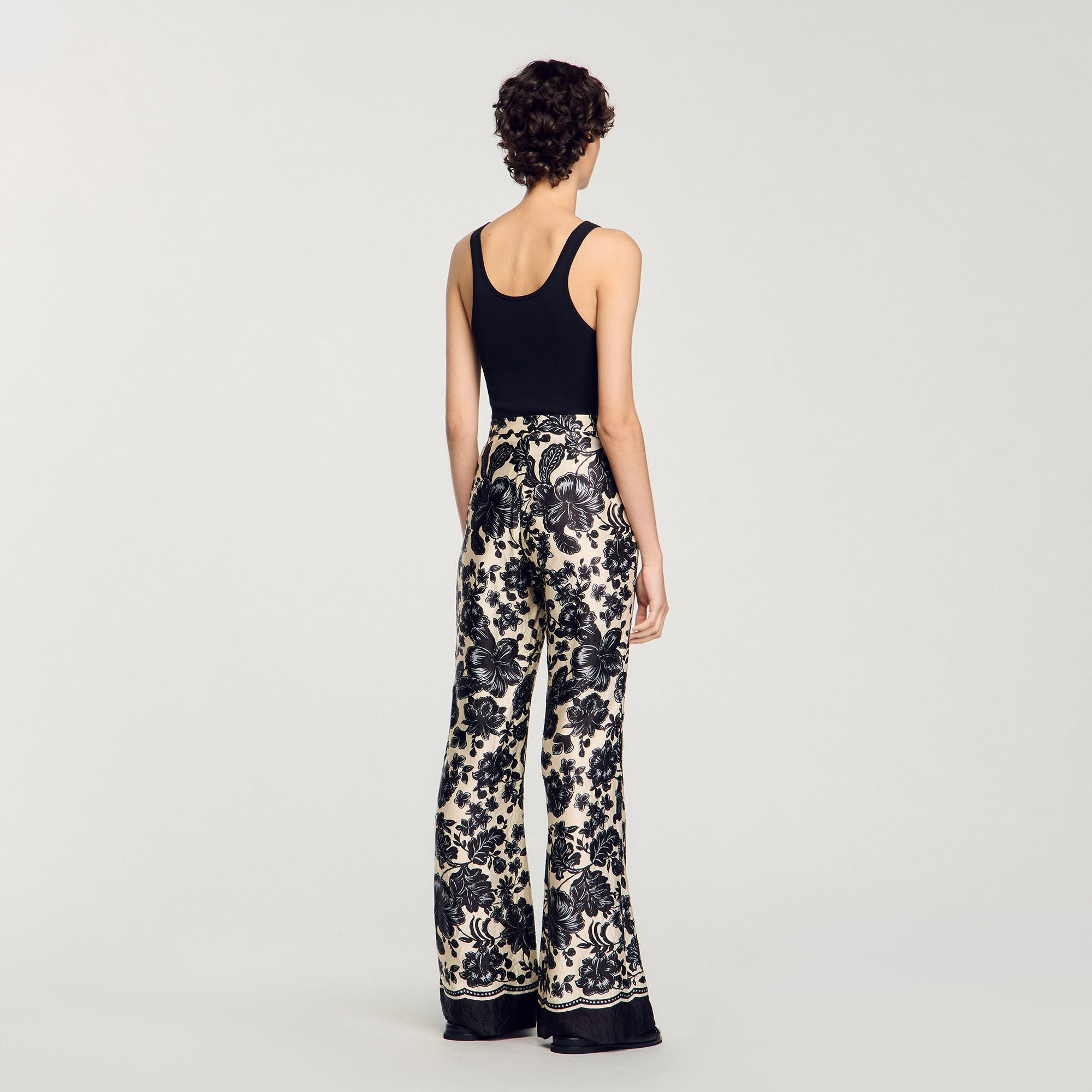 Sandro / Floral pants Ecru / Black