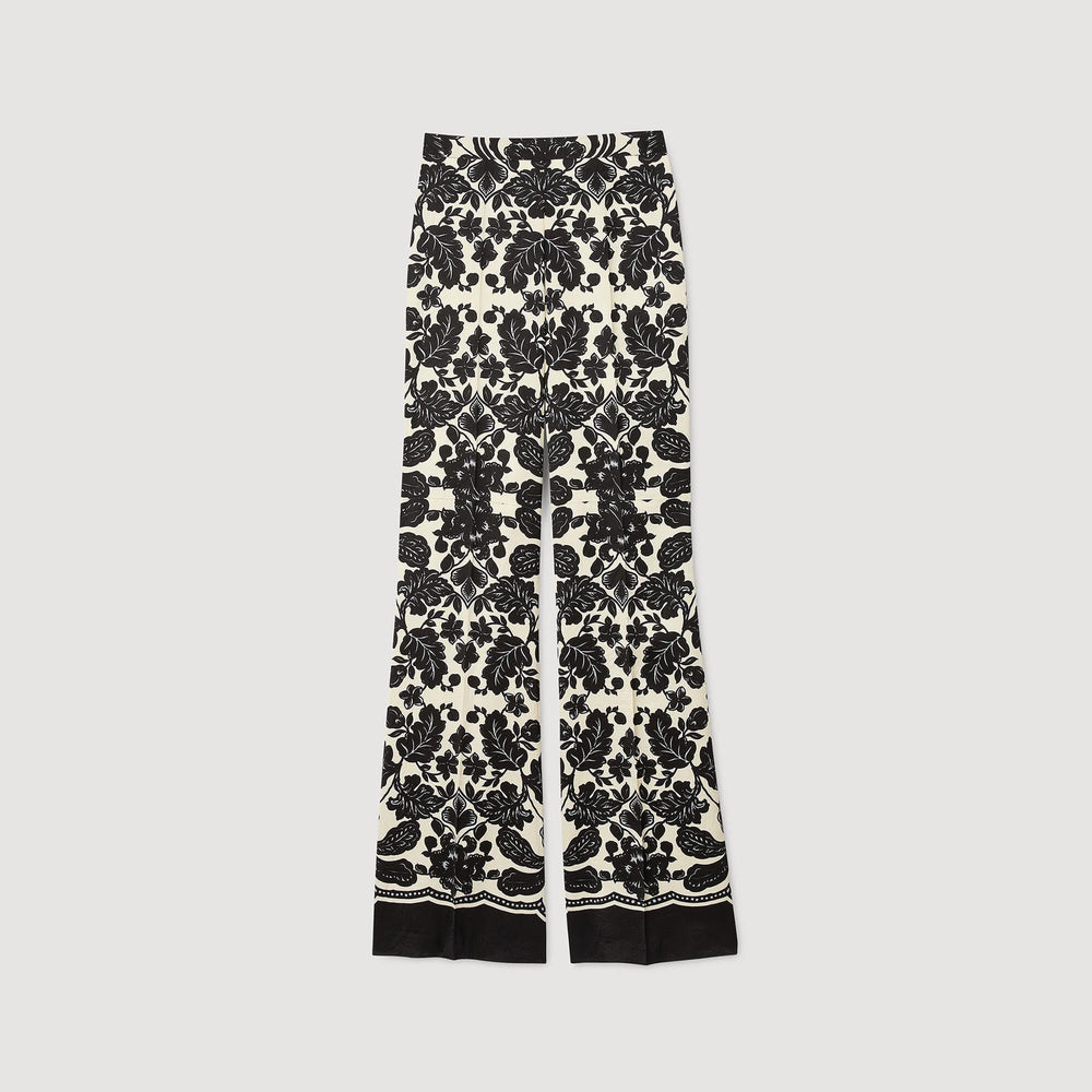 Sandro / Floral pants Ecru / Black