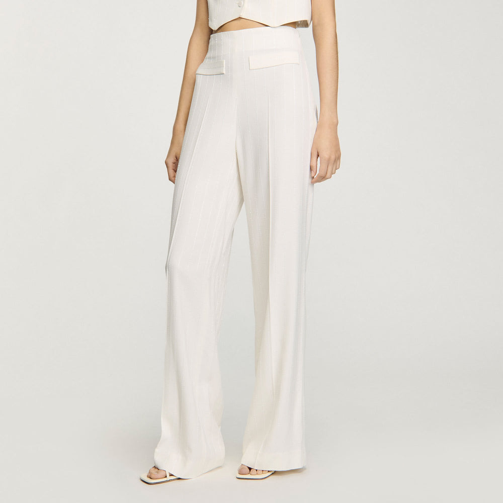 Sandro / Sequin suit trousers Ecru