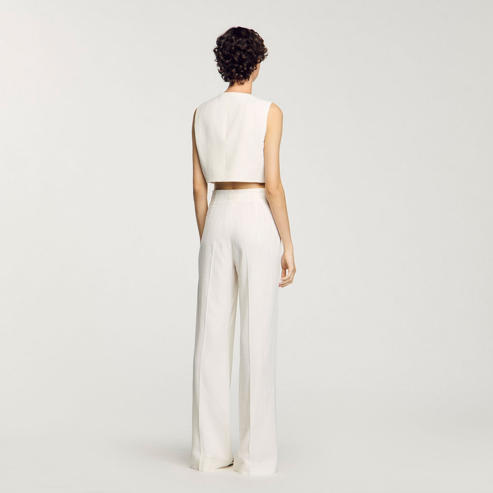 Sandro / Sequin suit trousers Ecru