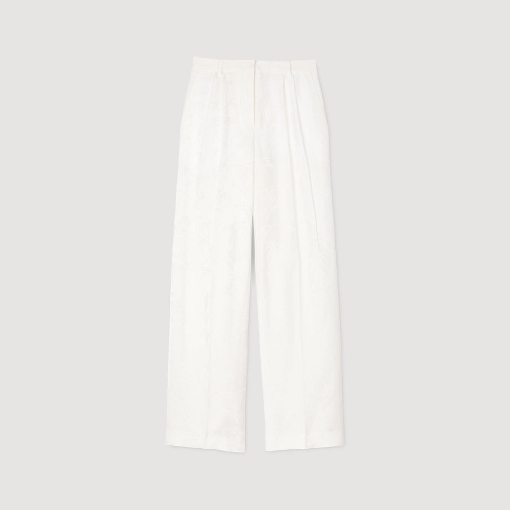 Sandro / Jacquard flowers trousers White