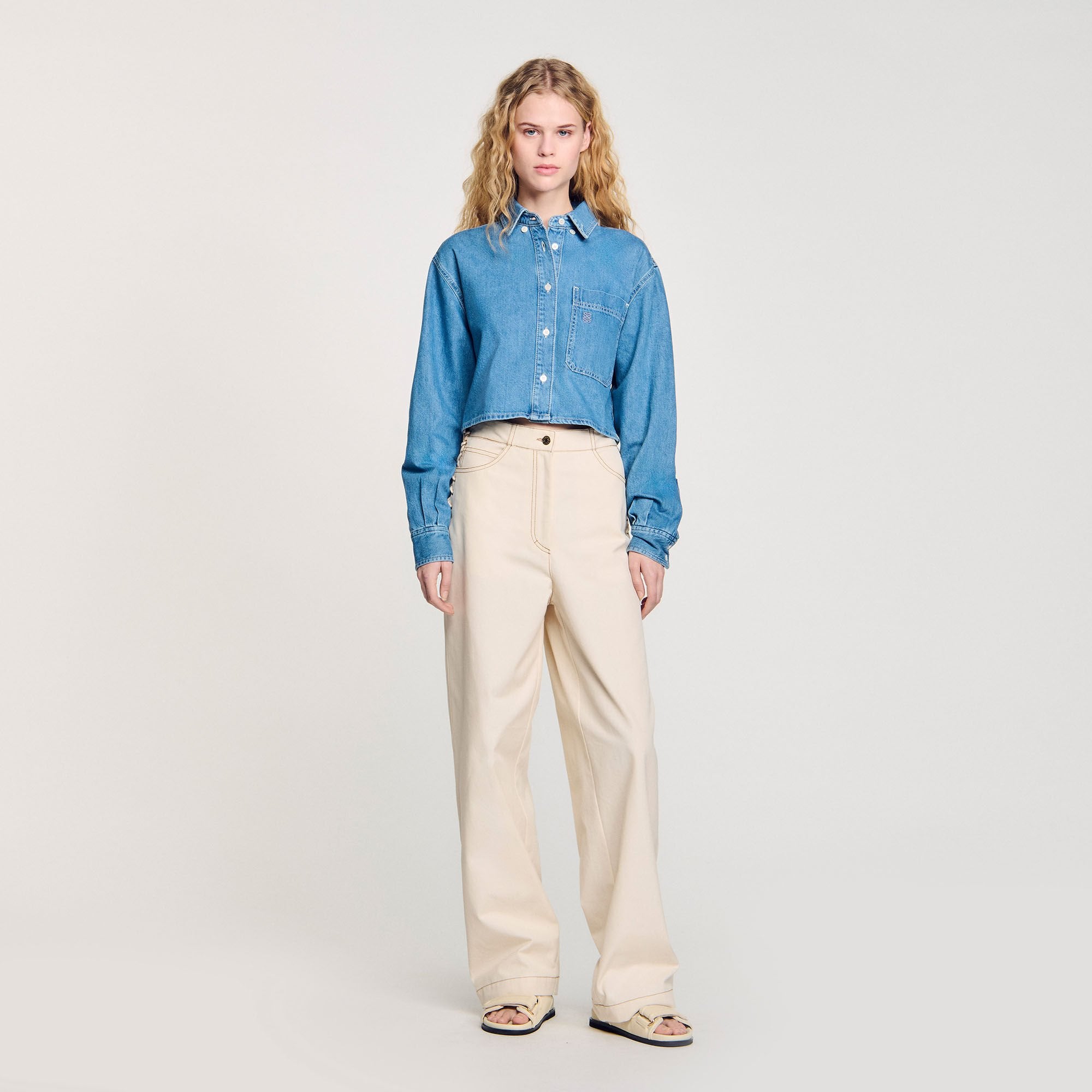 Sandro / Lace-up jeans Sand