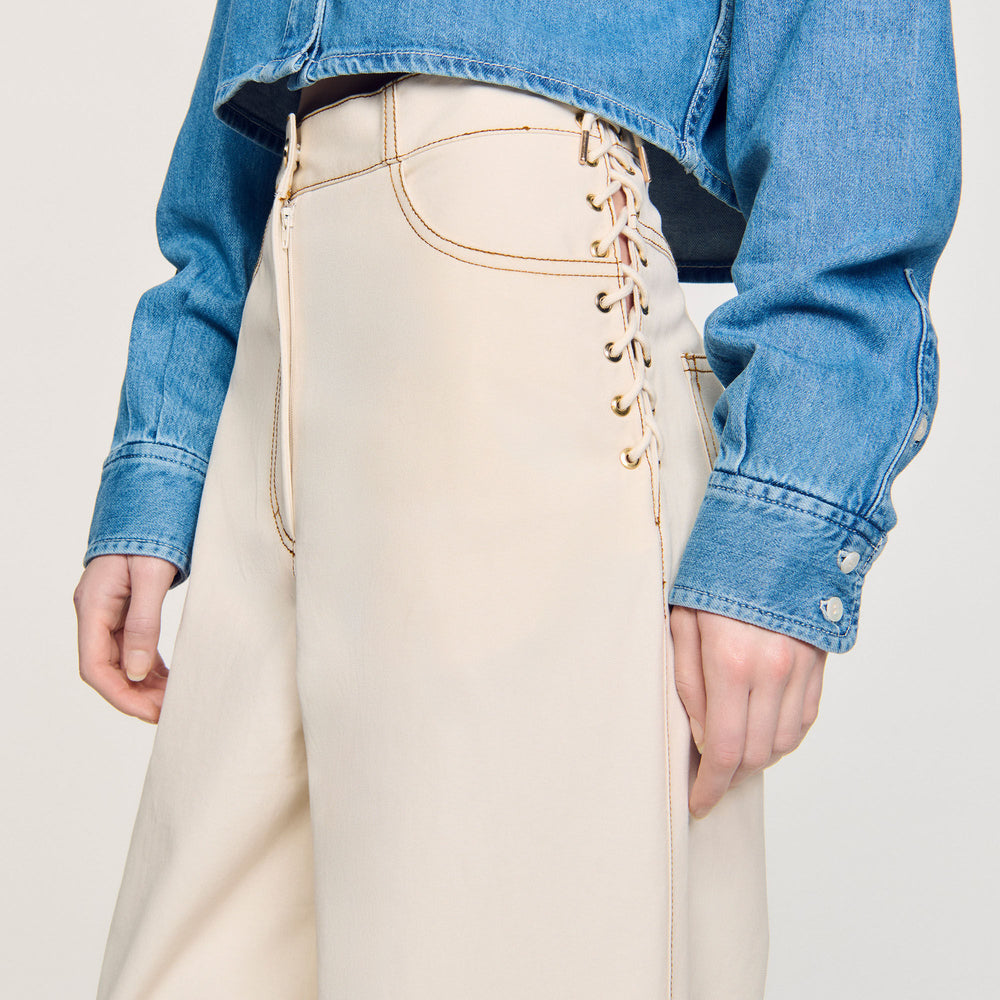 Sandro / Lace-up jeans Sand