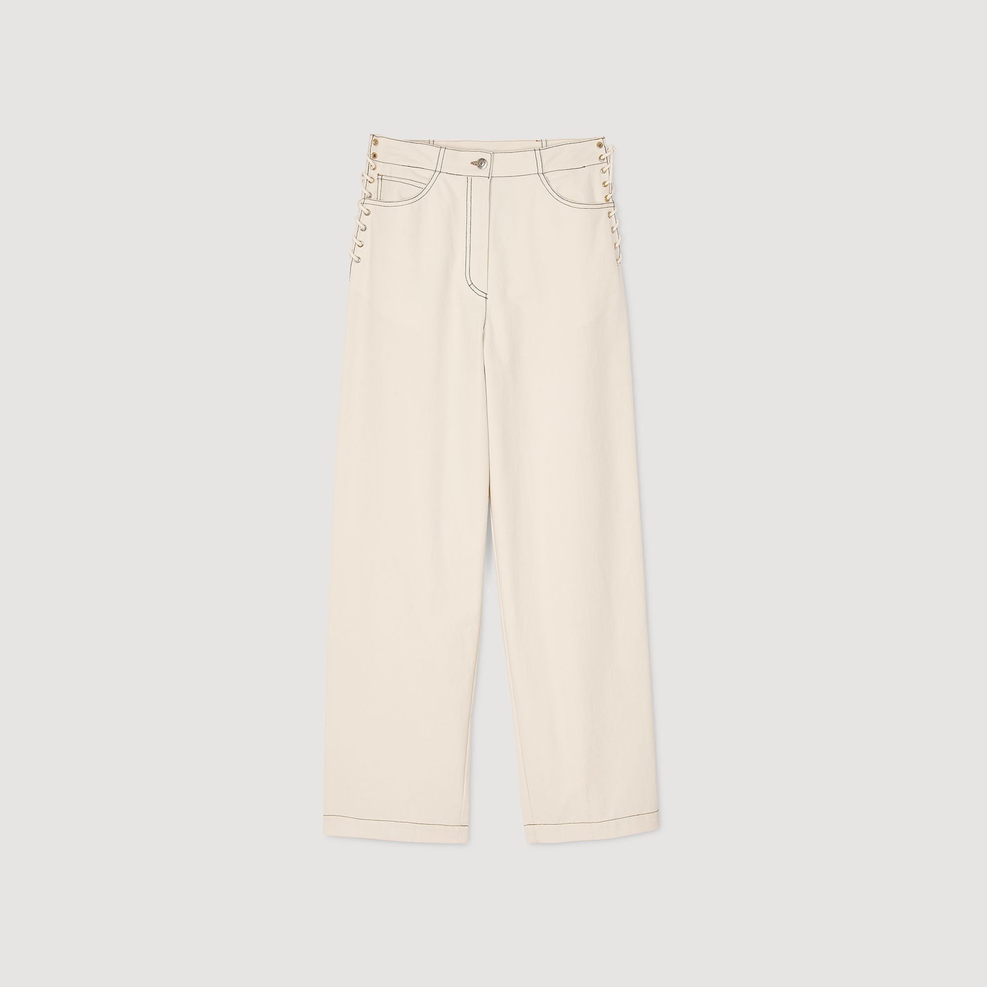 Sandro / Lace-up jeans Sand