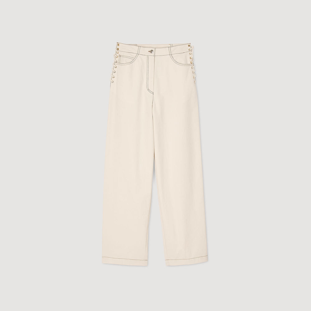 Sandro / Lace-up jeans Sand