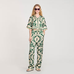 Sandro / Floral pants Ecru / Green