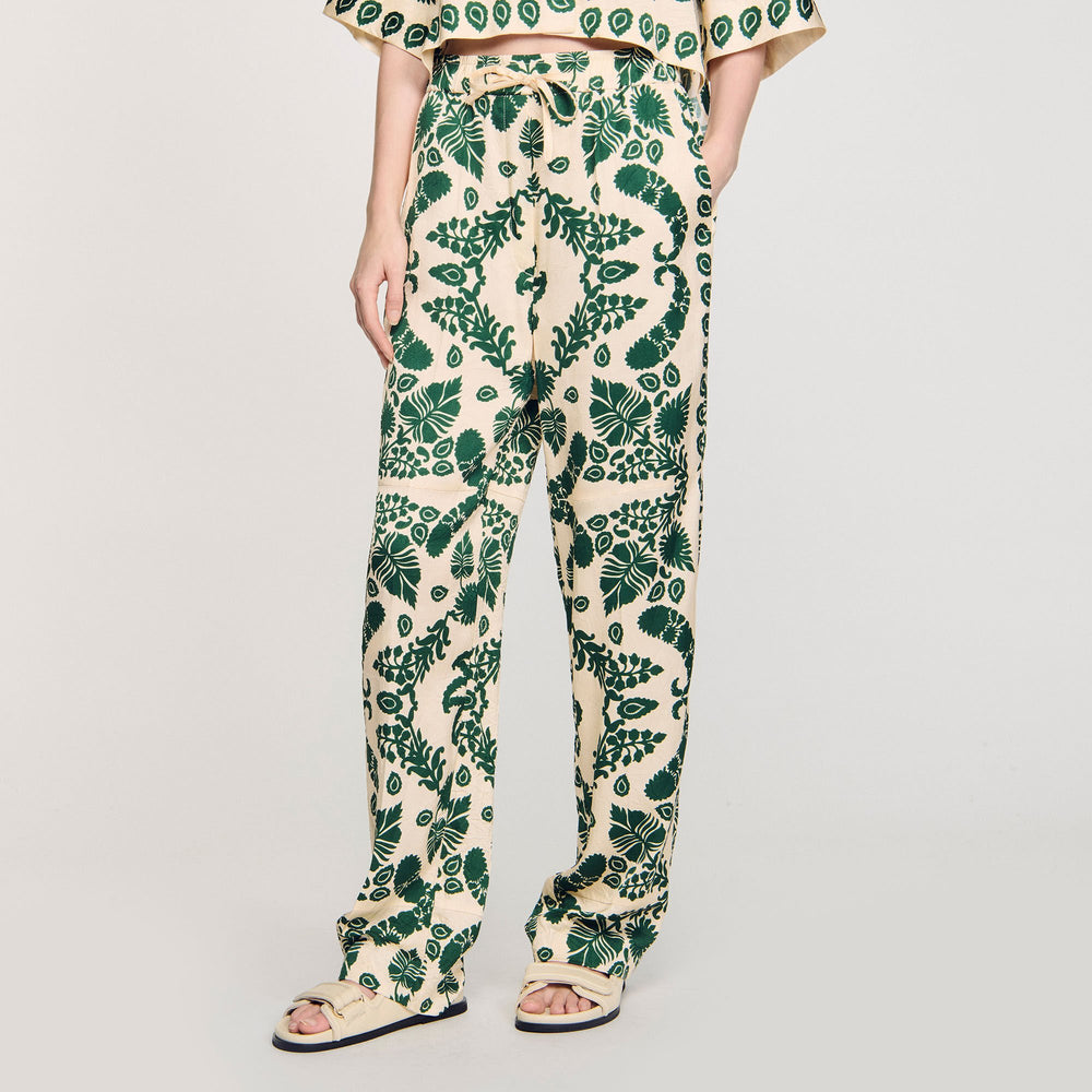Sandro / Floral pants Ecru / Green