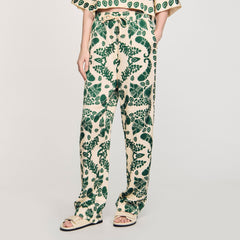 Sandro / Floral pants Ecru / Green