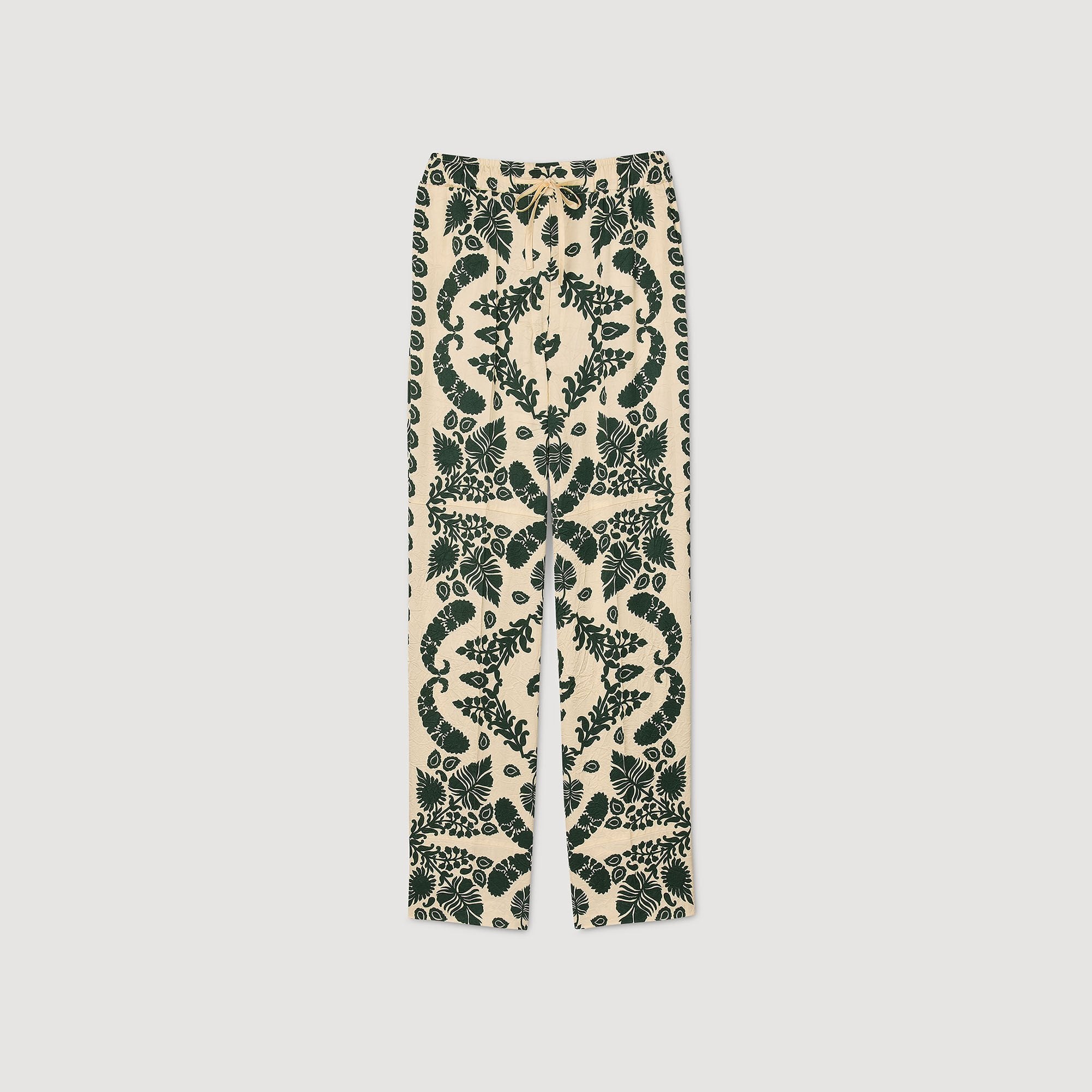 Sandro / Floral pants Ecru / Green