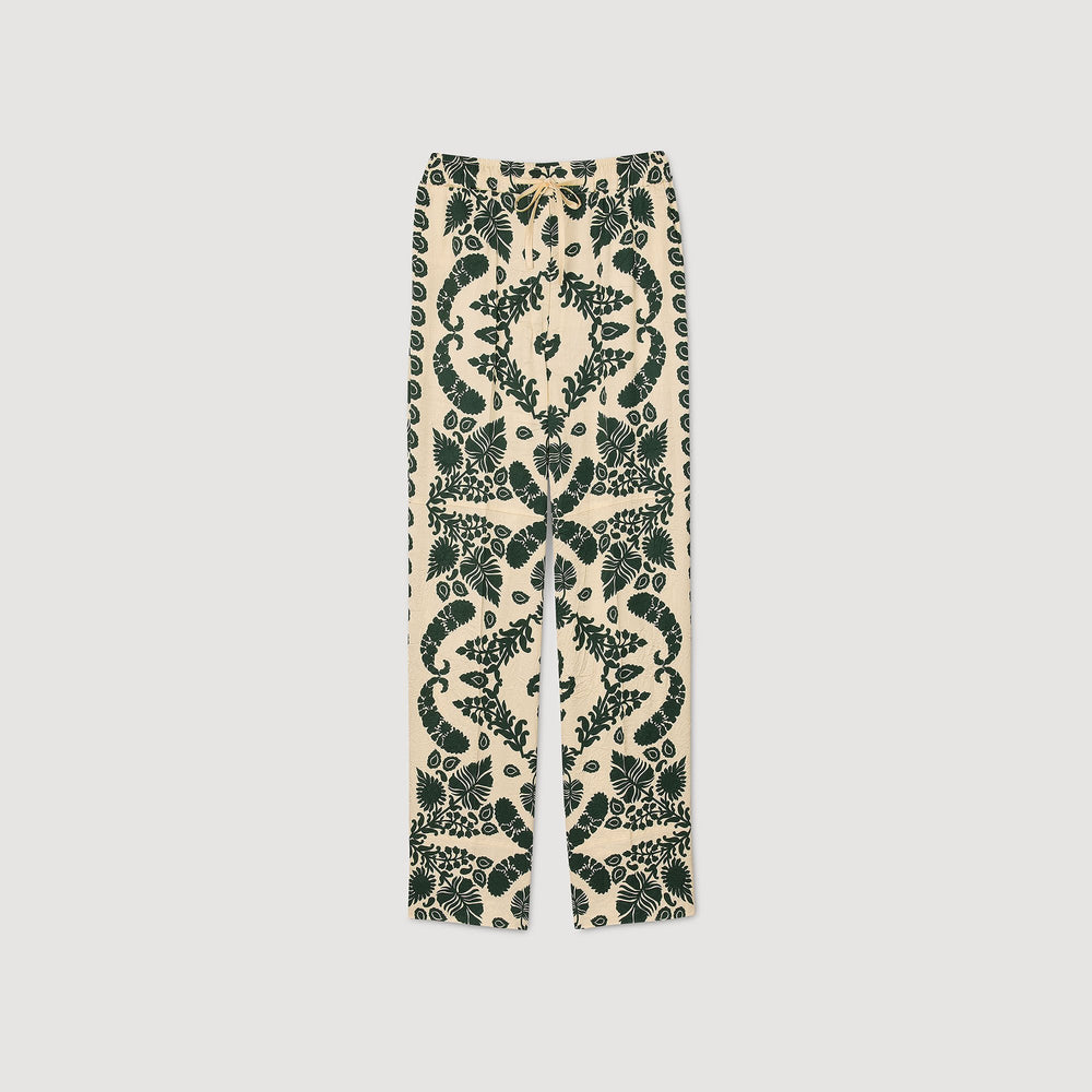 Sandro / Floral pants Ecru / Green