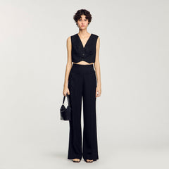 Sandro / Sequinned suit trousers Black