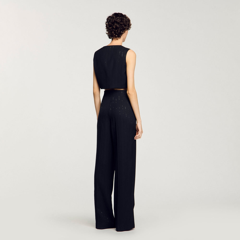Sandro / Sequinned suit trousers Black