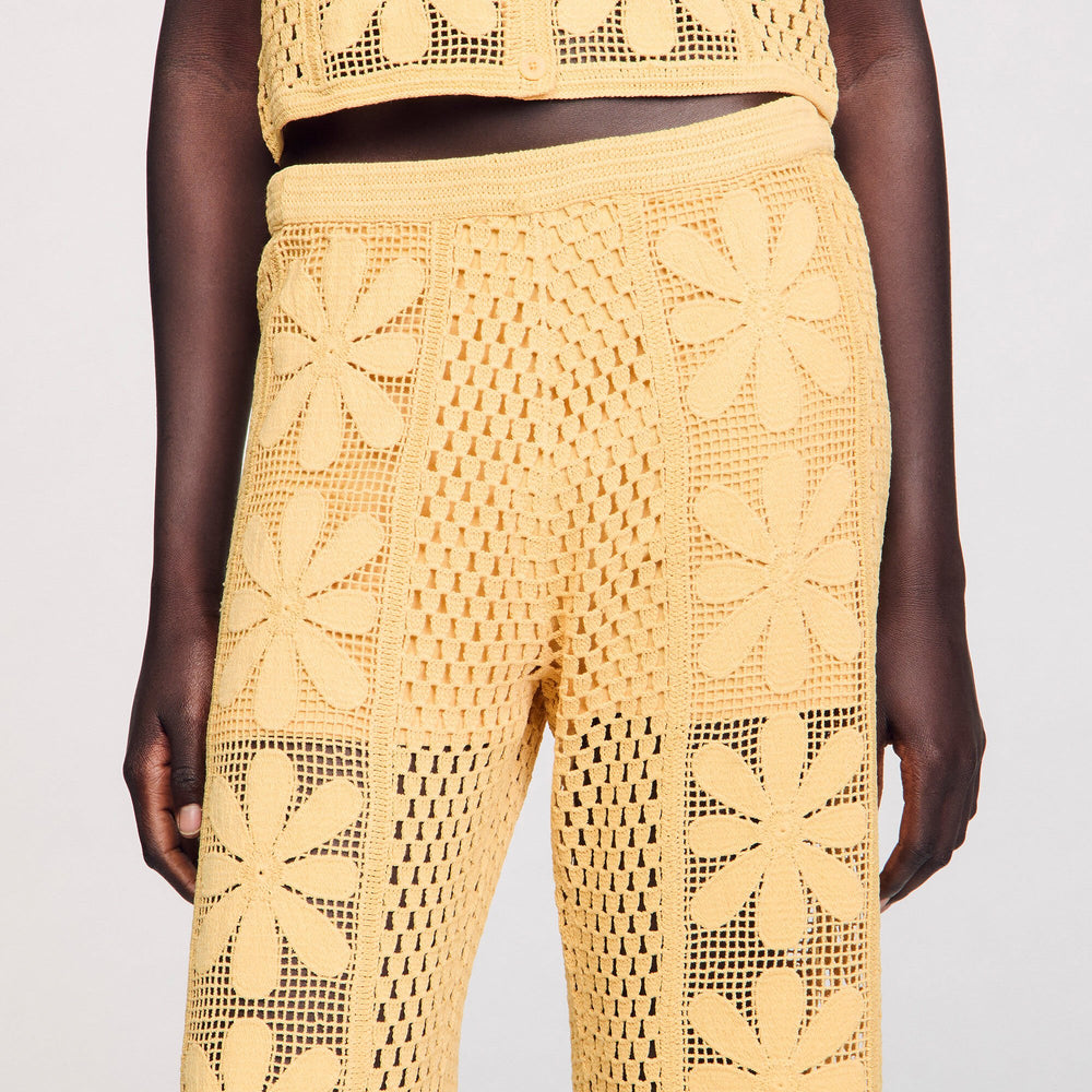 Sandro / Crochet straight-leg trousers Yellow
