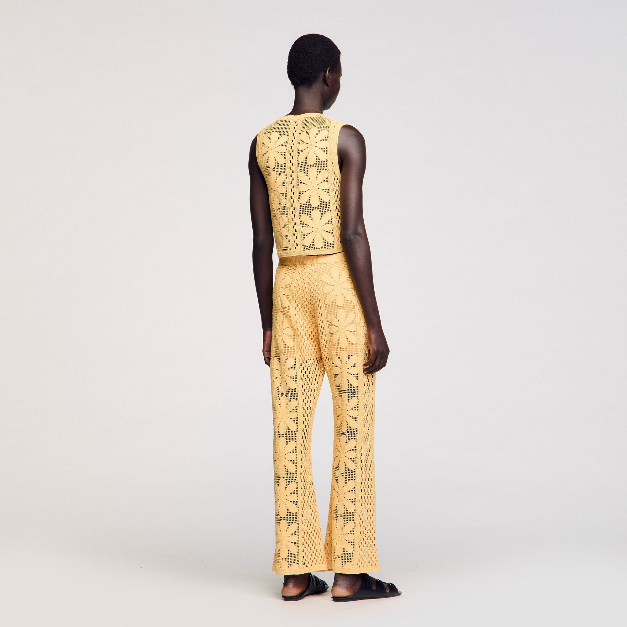 Sandro / Crochet straight-leg trousers Yellow