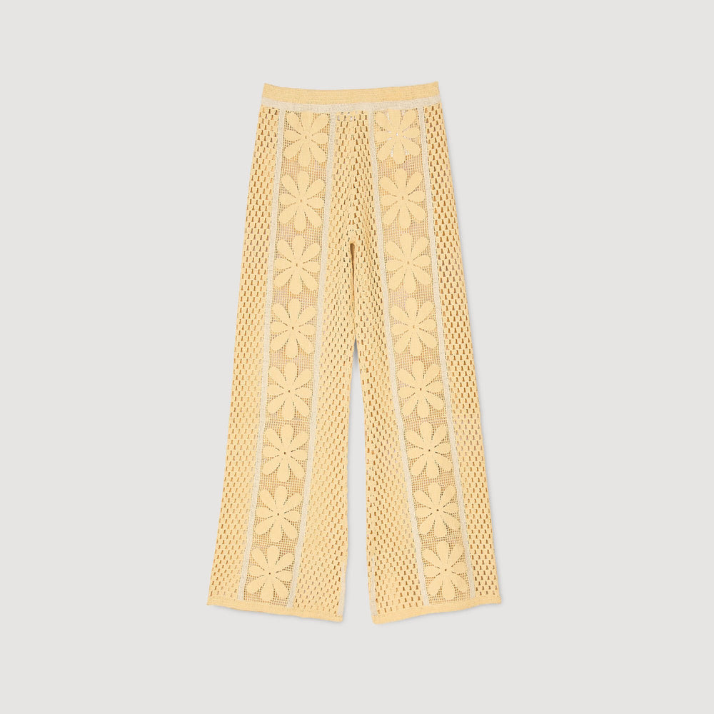 Sandro / Crochet straight-leg trousers Yellow