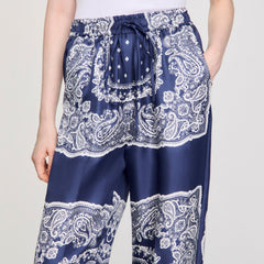 Sandro / Bandana-print flowy trousers Blu / White