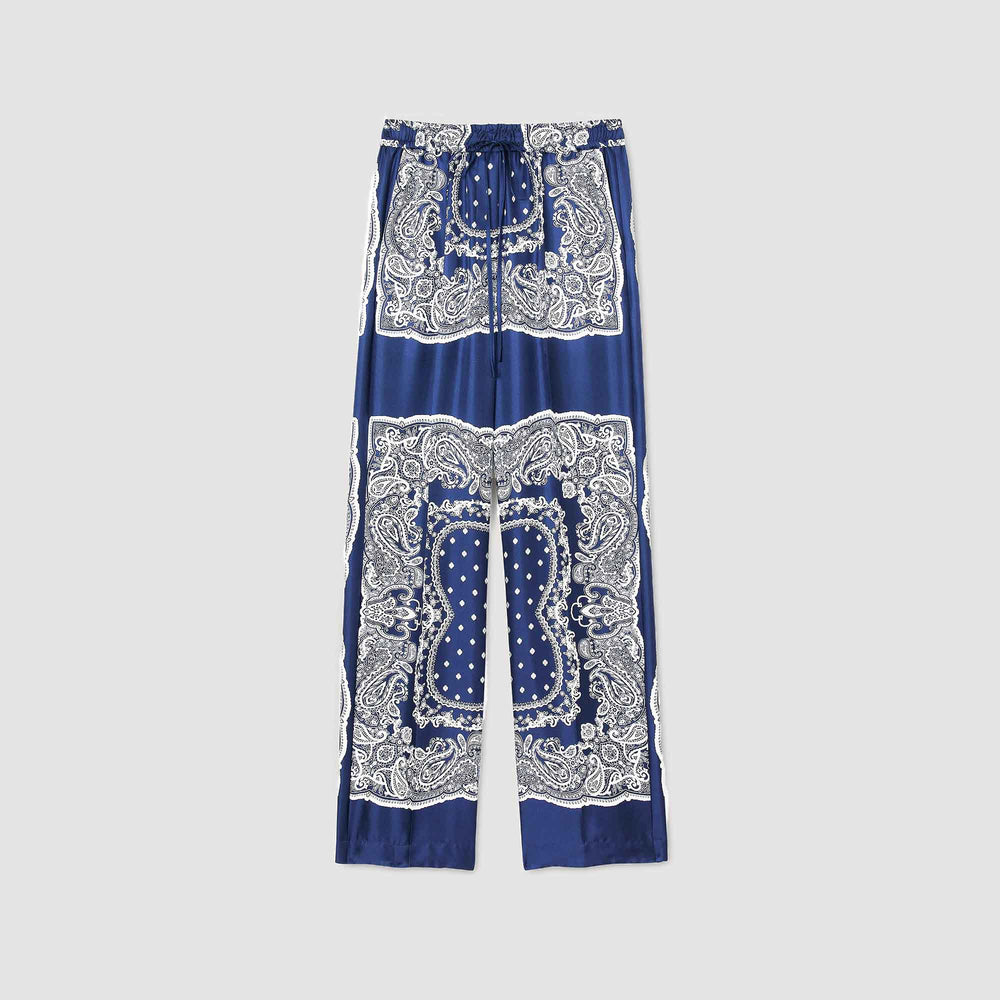 Sandro / Bandana-print flowy trousers Blu / White