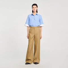 Sandro / Cotton suit trousers Beige