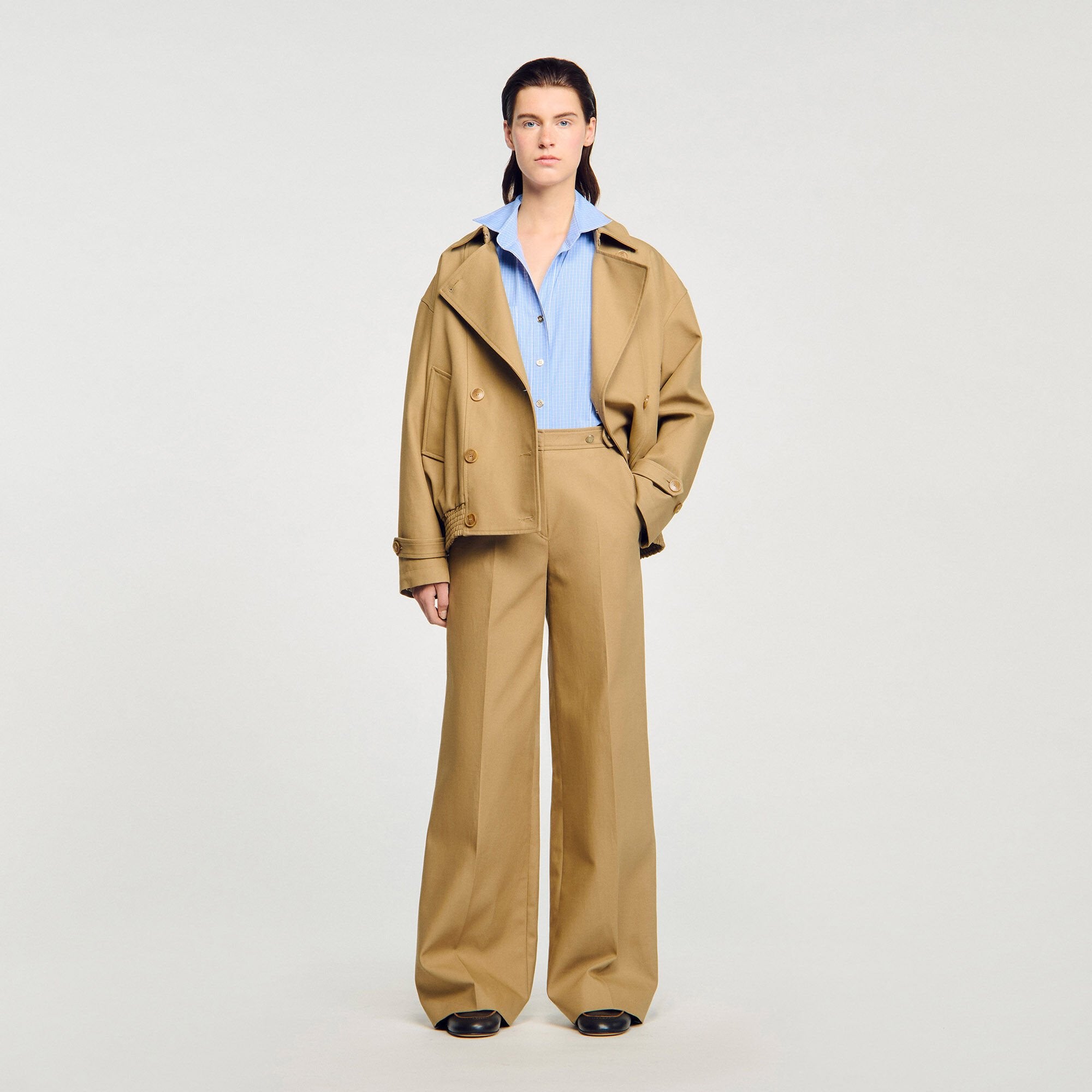 Sandro / Cotton suit trousers Beige