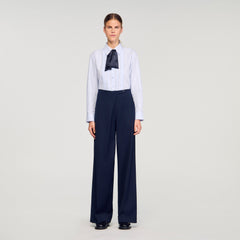 Sandro / Asymmetric straight-leg trousers Navy Blue