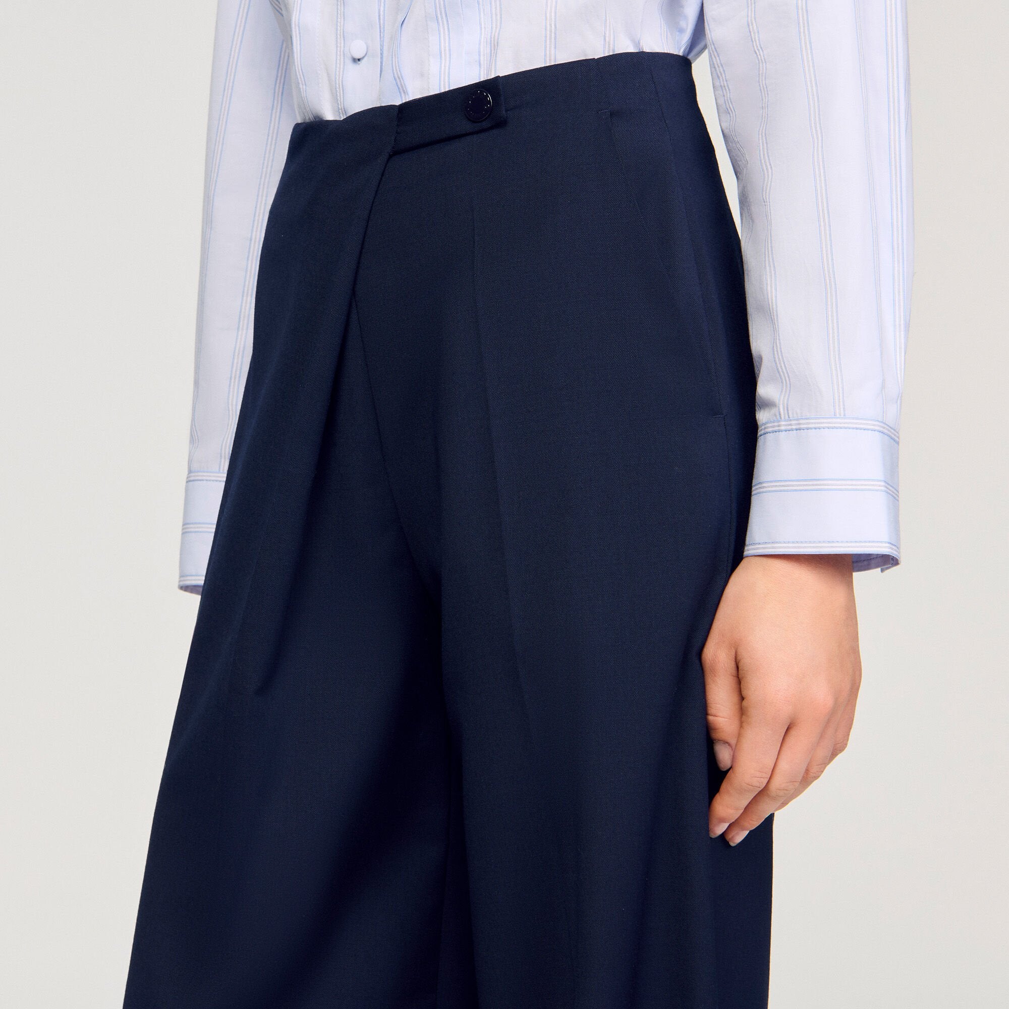 Sandro / Asymmetric straight-leg trousers Navy Blue