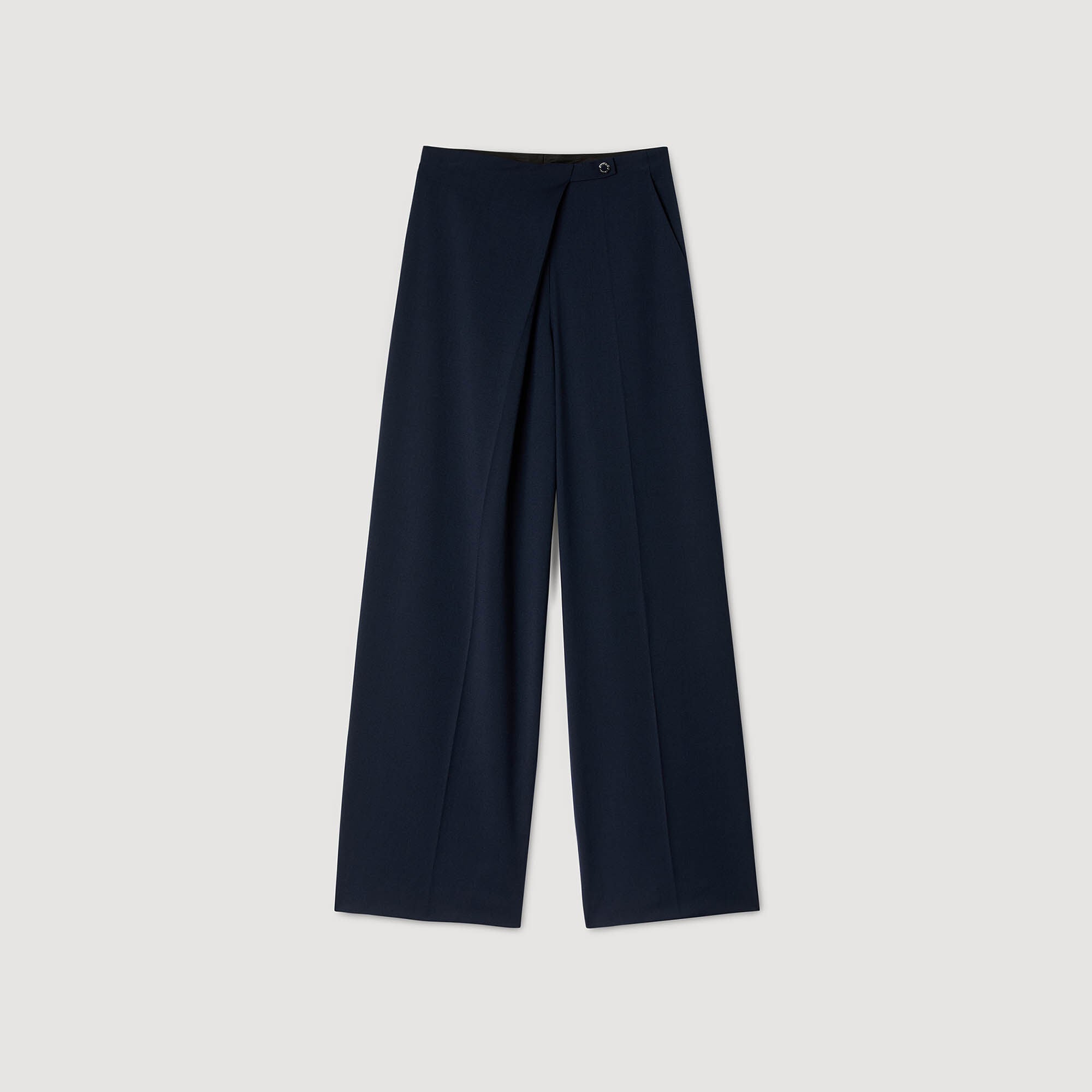 Sandro / Asymmetric straight-leg trousers Navy Blue