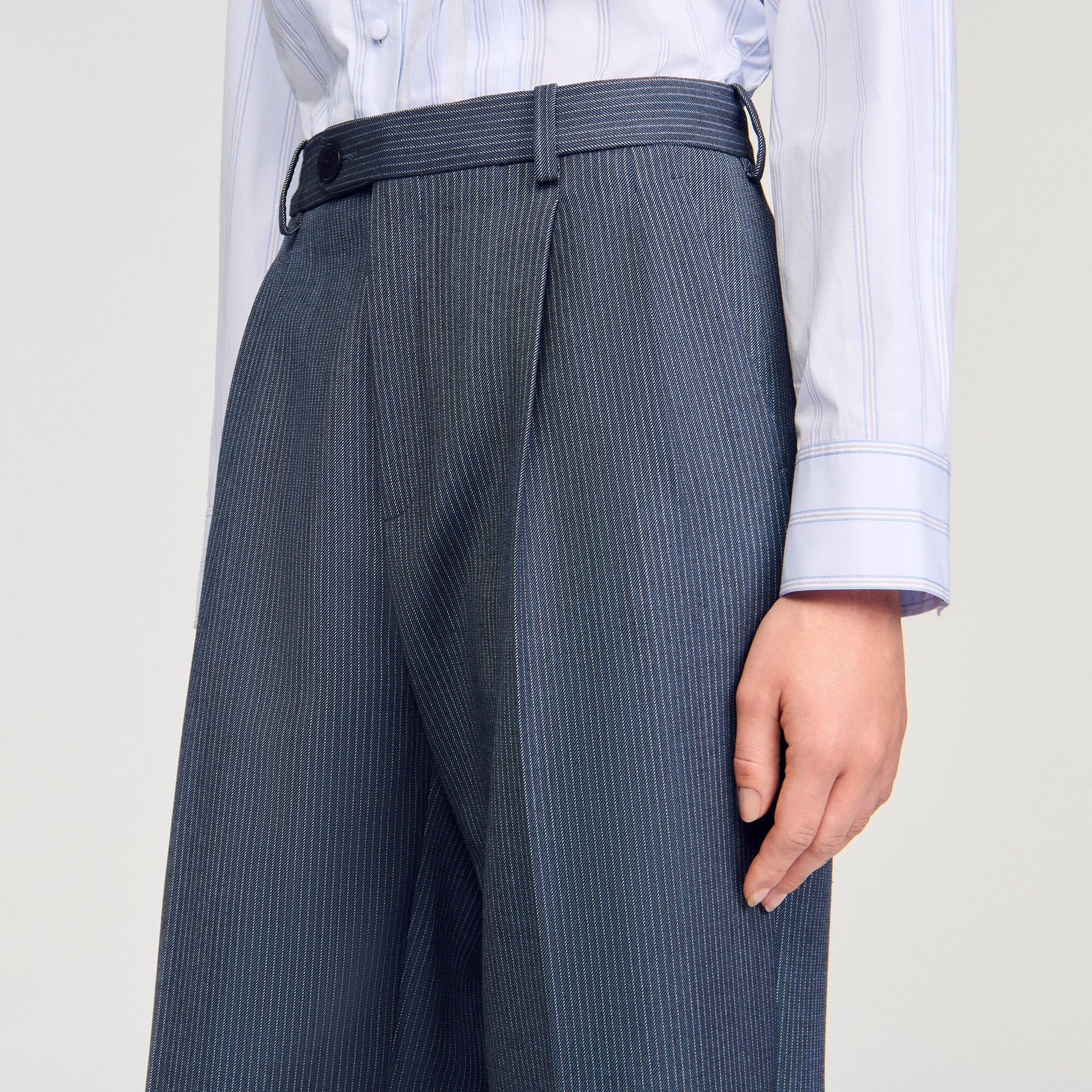 Sandro / Striped wide-leg trousers Blue