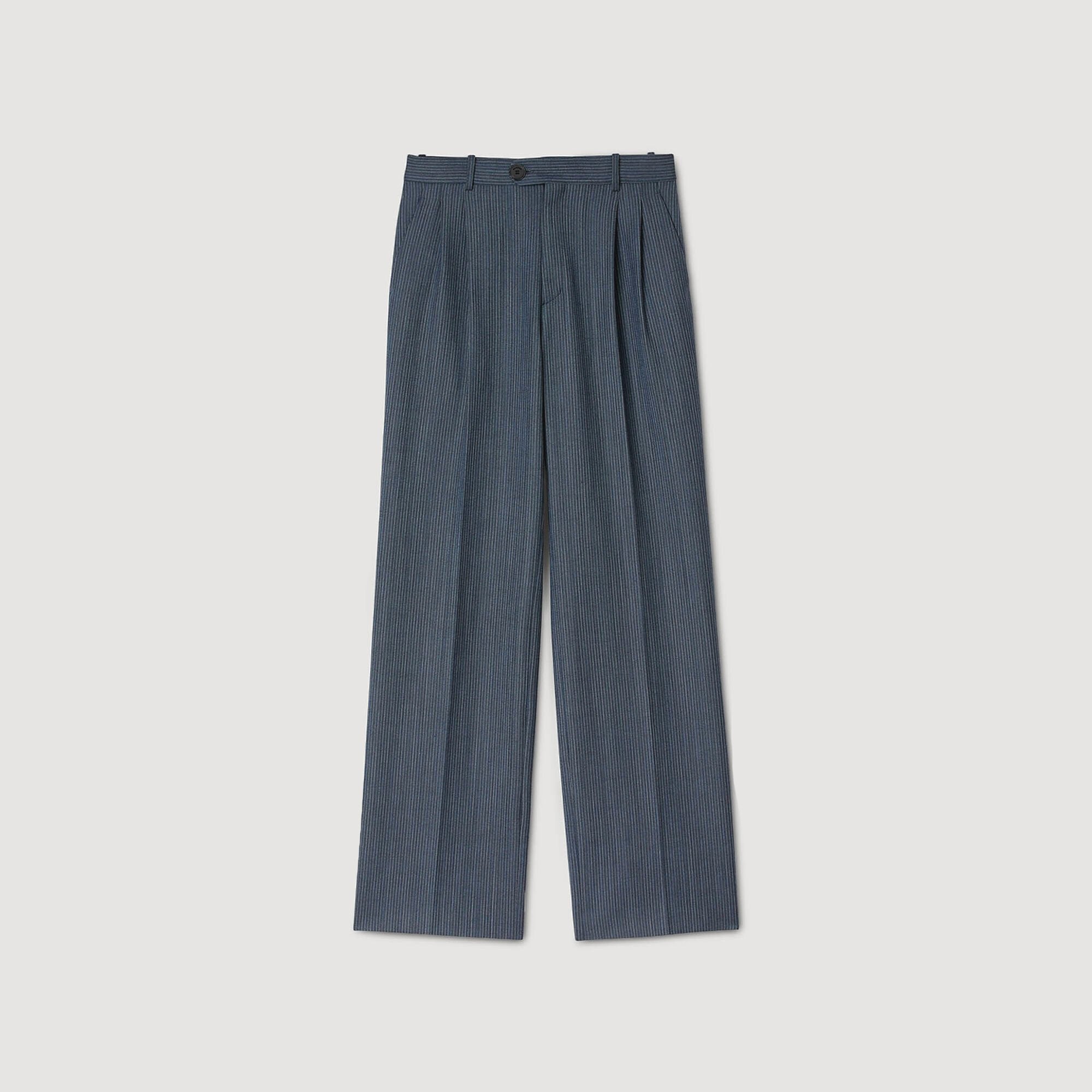 Sandro / Striped wide-leg trousers Blue