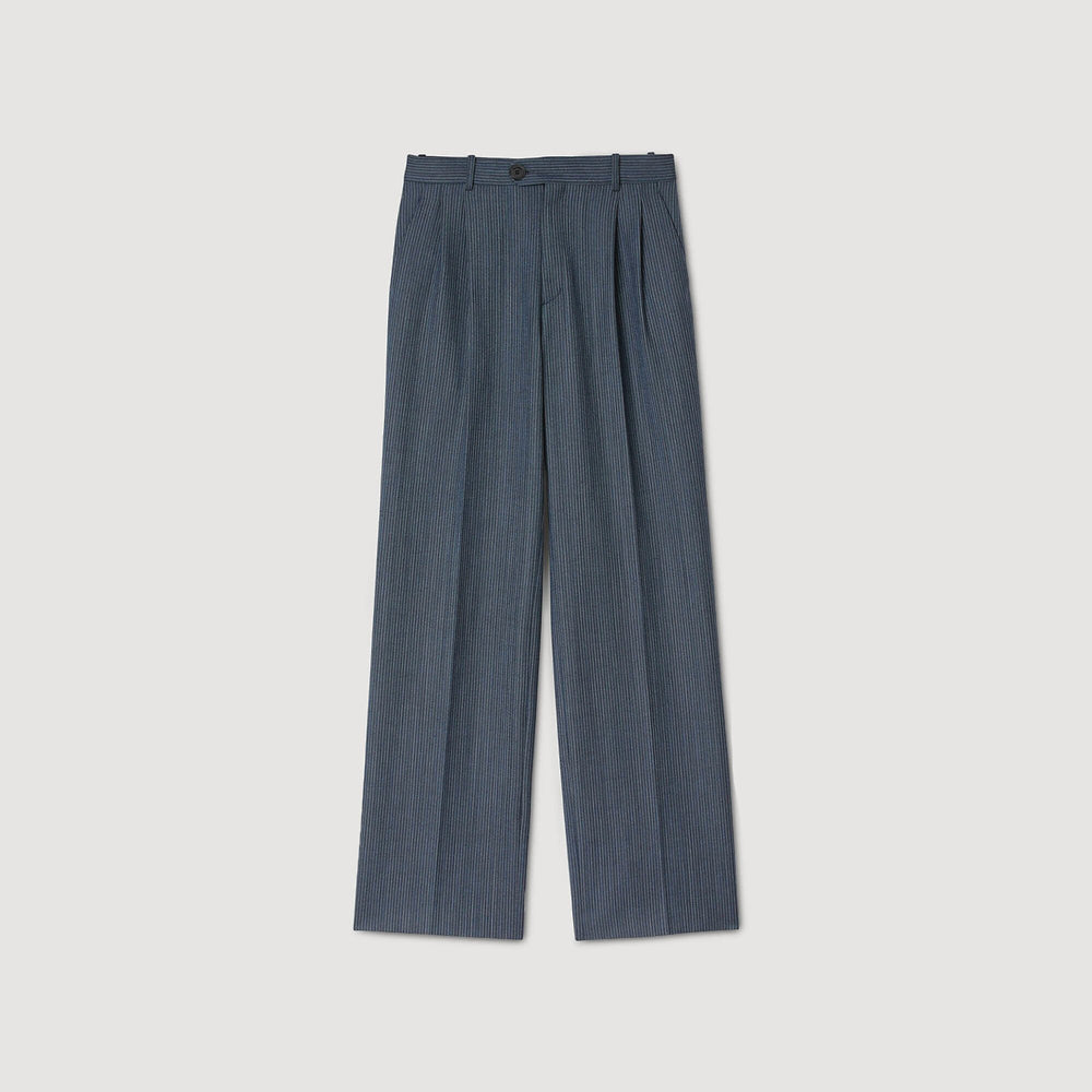 Sandro / Striped wide-leg trousers Blue