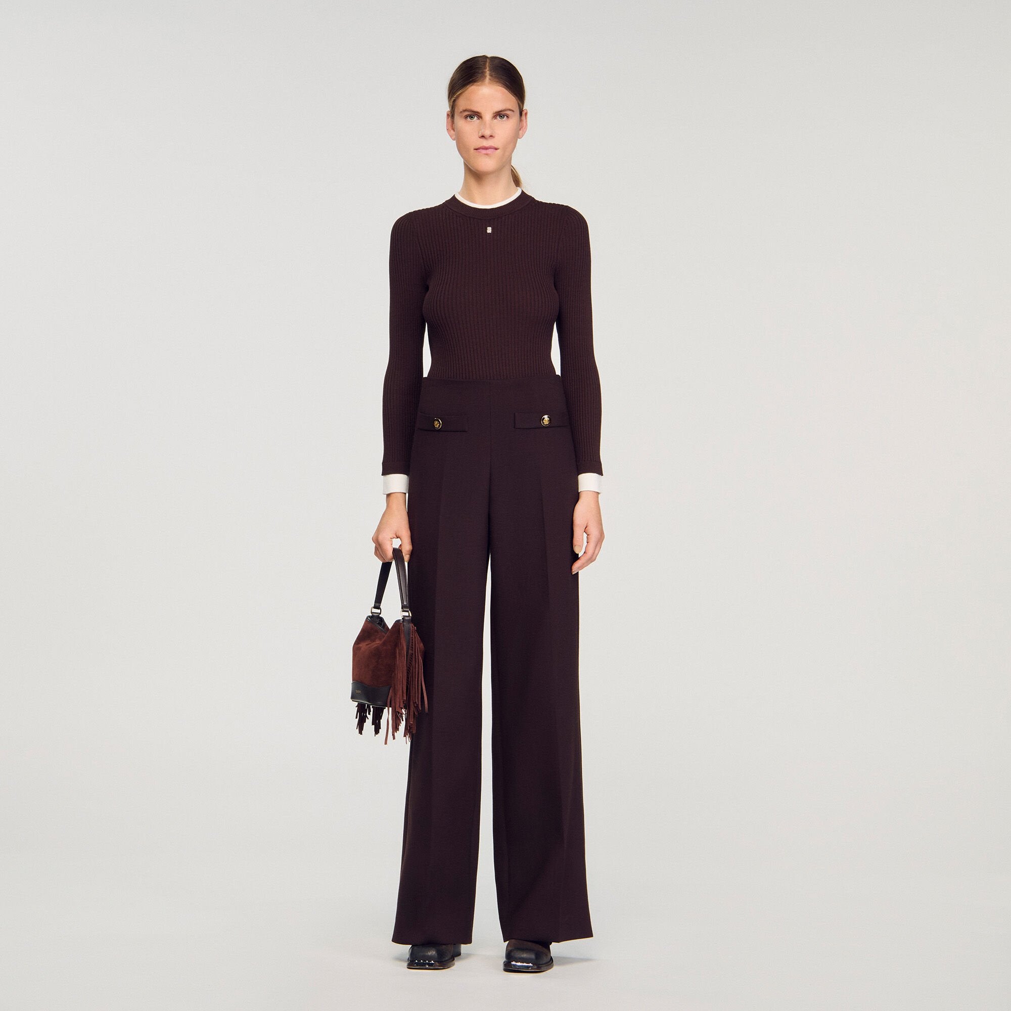 Sandro / Flared trousers Brown